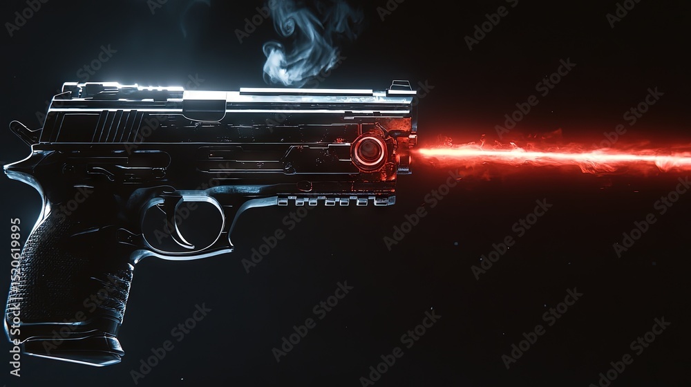 Futuristic weapon with energy discharge. Futuristic weapon with energy discharge.