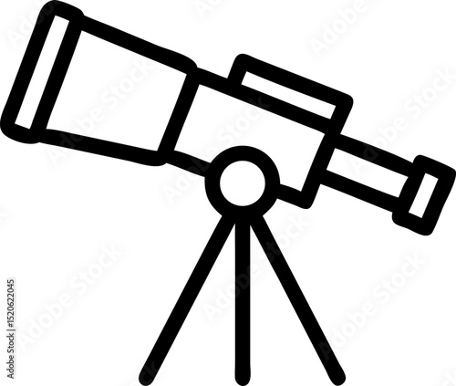 Detailed Telescope Vector Illustration for Scientific and Educational Purposes Ideal for Physics Astronomy and Space Exploration Projects Available in Customizable Vector