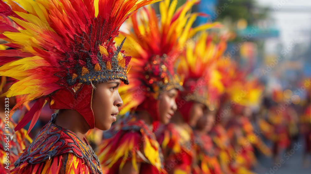 Visual Sandugo Festival, colorful street dance parade with traditional Filipino costumes, Ai generated images Visual Sandugo Festival, colorful street dance parade with traditional Filipino costumes, Ai generated images