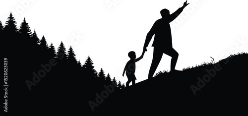Father's day premium silhouette vector
