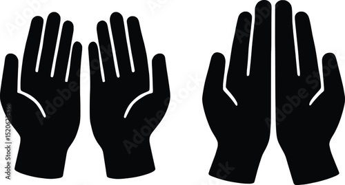 Praying Hands Vector Illustration of Supplication and Faith