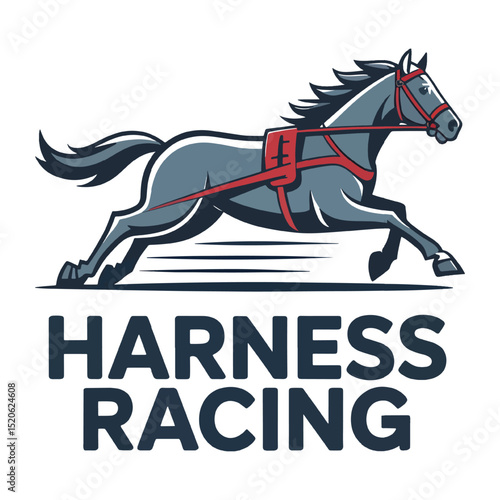 Harness racing silhouette logo design.eps