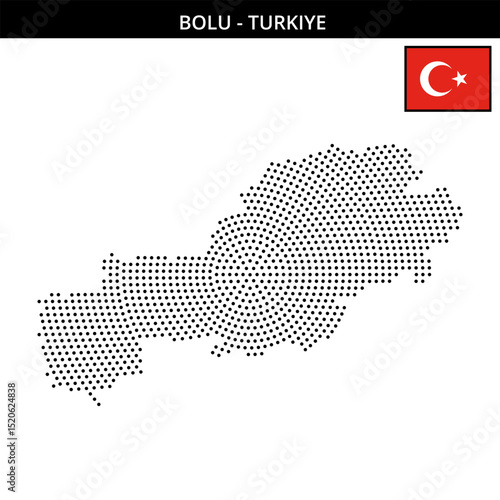 Medium circular dotted map of bolu in Turkiye