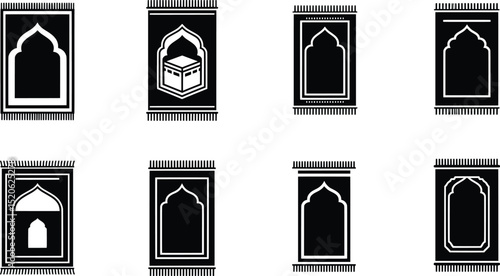 Islamic Prayer Mat Vector Illustration A Collection of Designs
