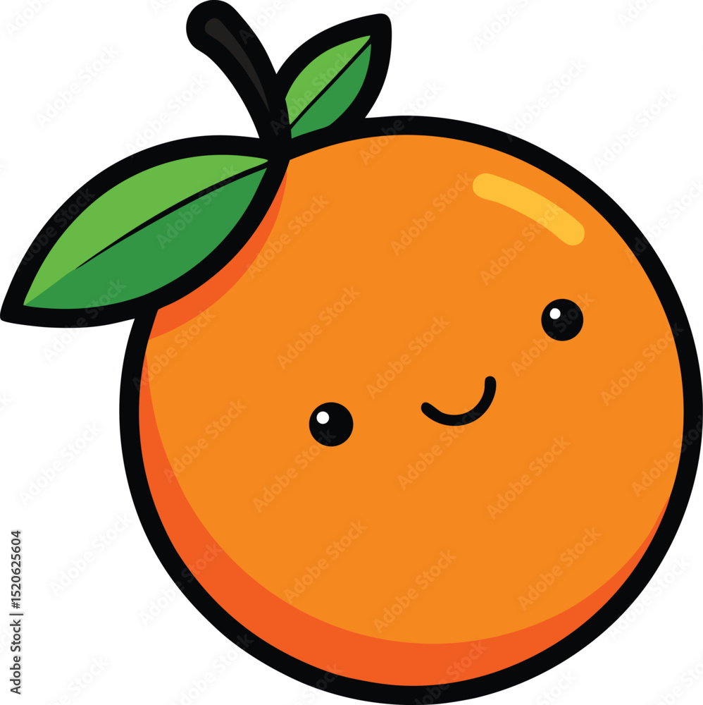 Fototapeta premium Cartoon orange icon silhouette vector illustration on transparent background.