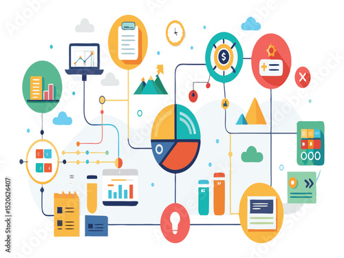 Wallpaper Mural Business process diagram workflow chart isolated on white background
 Torontodigital.ca
