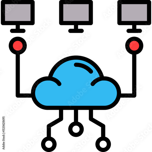 Cloud Computing lineal color icon