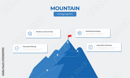 Mountain infographic template, vector illustration