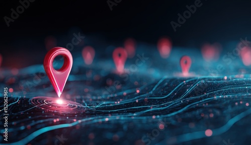 Locations marked on digital route map network