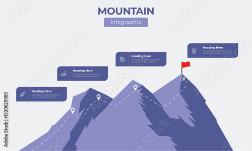 Mountain infographic template, vector illustration