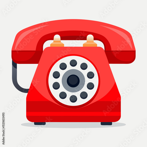red retro telephone
