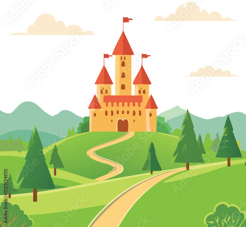 vector illustration of castle
