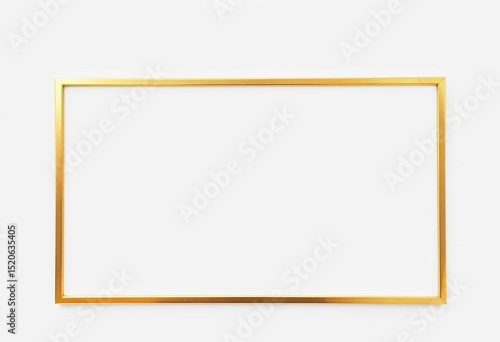 Subtle gold rectangle border on pure white backdrop,  elegant,   gold border