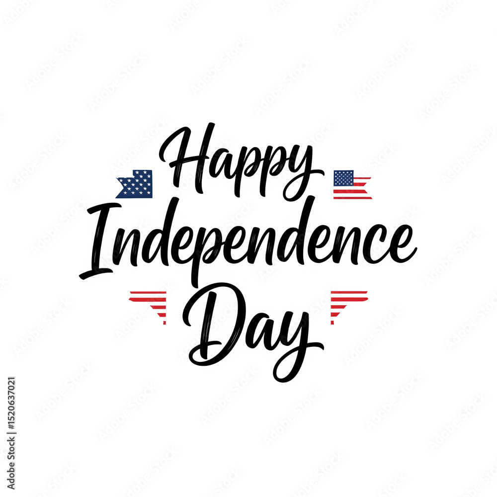 Fototapeta premium Joyful Independence Day modern calligraphy hand lettering.