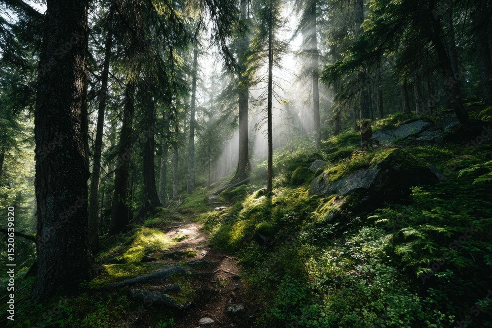 Obraz premium Describe the experience of getting lost and finding your way in the forest