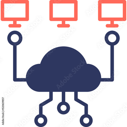 Cloud Computing mixed color icon