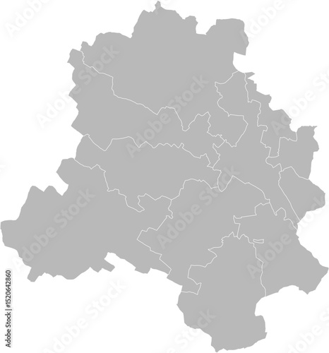 Delhi, India – administrative vector map with district boundaries (Web Mercator projection, PPT-compatible & fully editable)