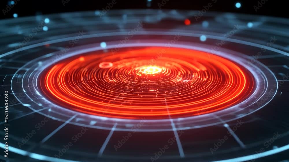 Abstract Digital Data Visualization: Red and Blue Concentric Circles Abstract Digital Data Visualization: Red and Blue Concentric Circles