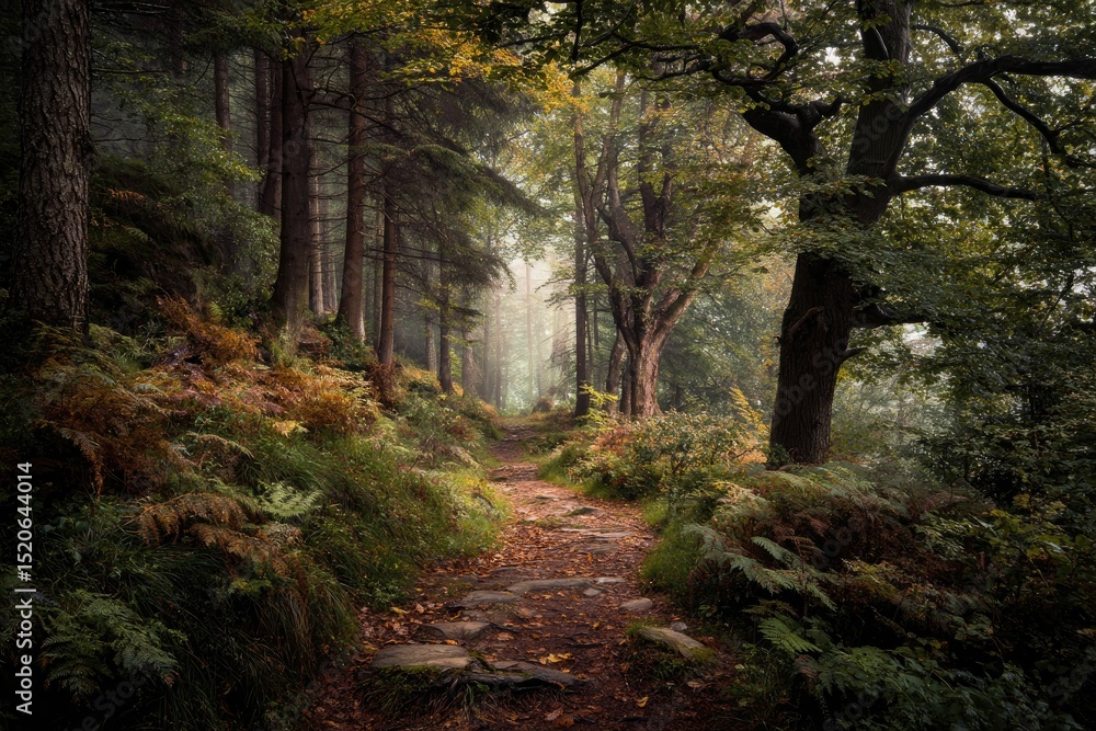 Fototapeta premium Imagine a forest where every path leads to a different emotion