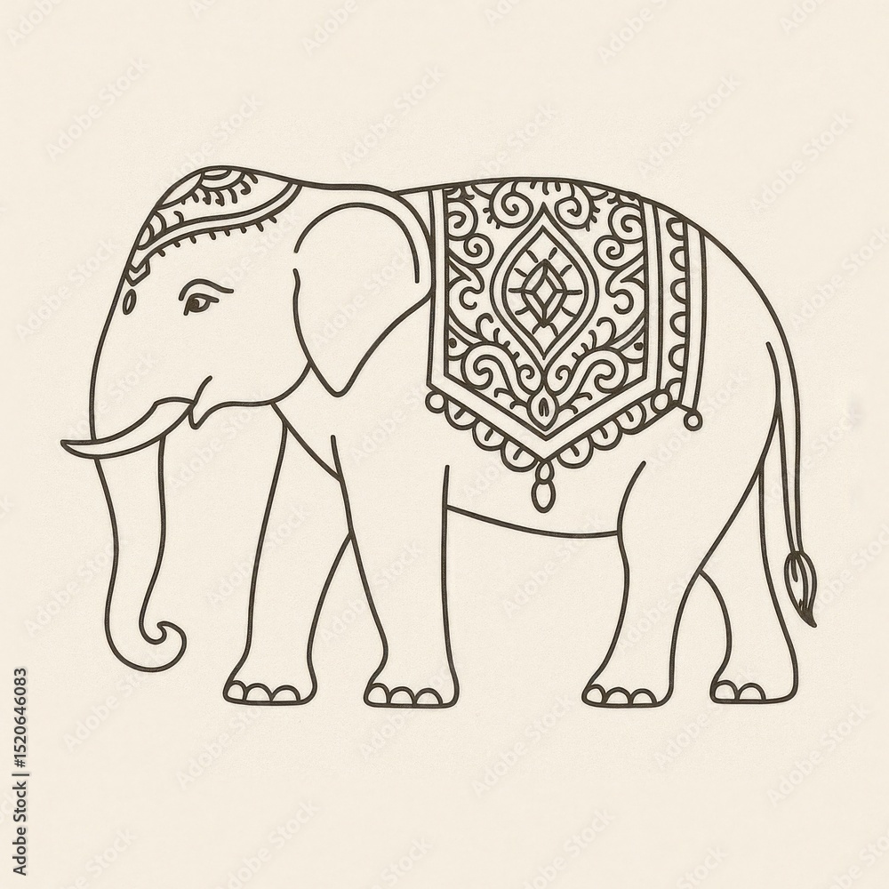 Fototapeta premium Traditional Thai Decorated Elephant