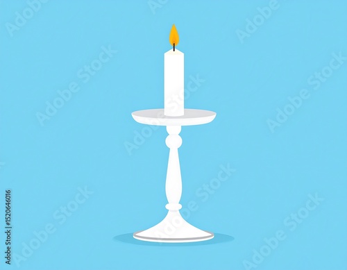 Simple white candle in a stand