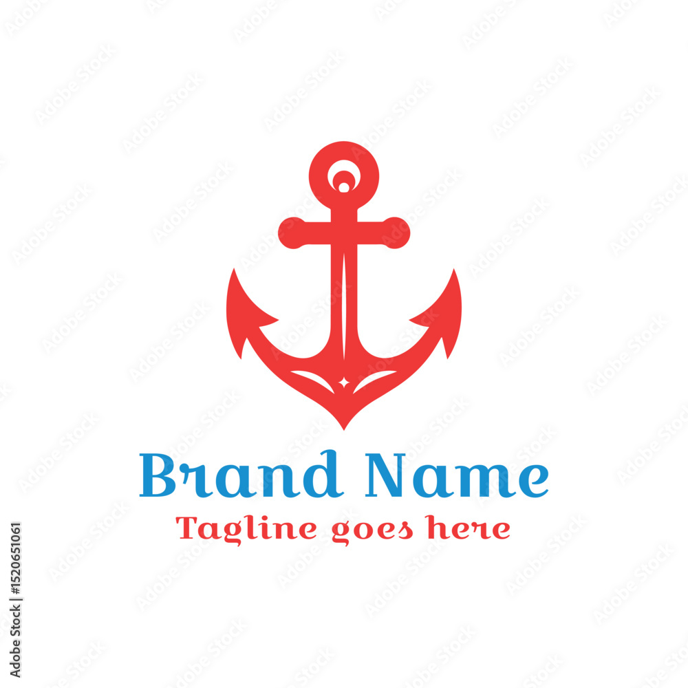 Obraz premium Anchor logo vector illustration icon design concept