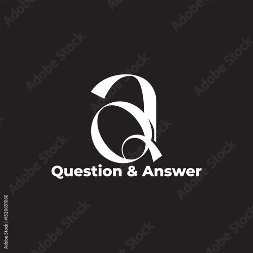 question answer qa ribbon shape decoration symbol vector
