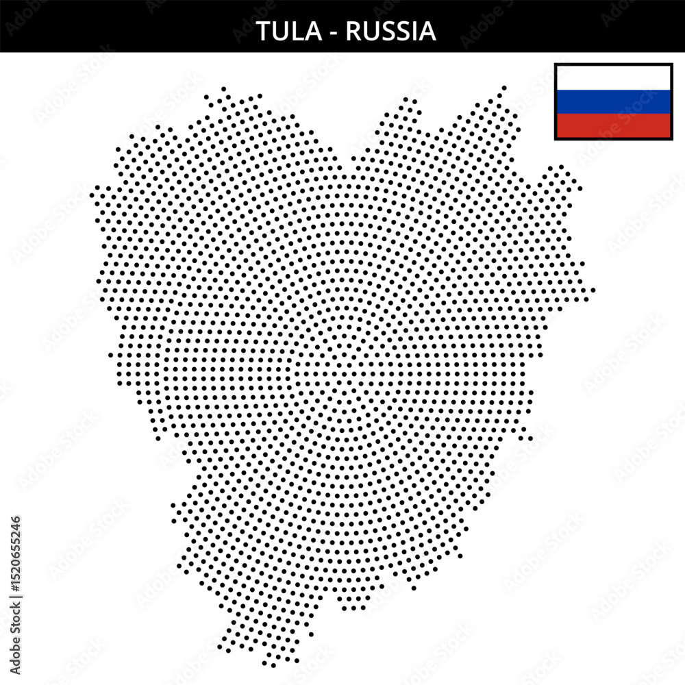 Fototapeta premium Medium circular dotted map of tula in Russia