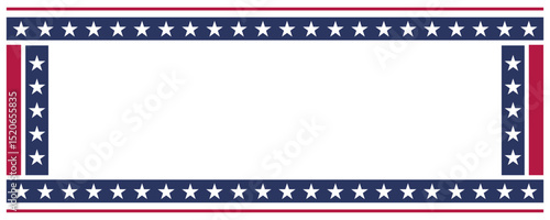 Patriotic Frame Stars with Stripes  Space for Your Message