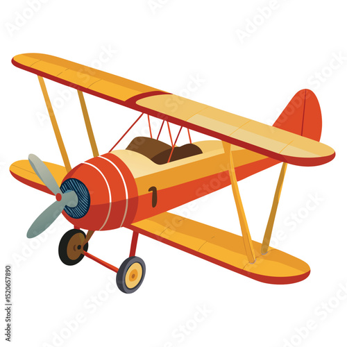 Biplane transport isolated on white background