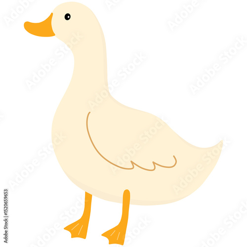 Wallpaper Mural White duck cartoon illustration  Torontodigital.ca