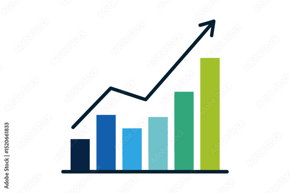 Analyzing Rising Bar Chart Graph with Upward Arrow Trend Analyzing Rising Bar Chart Graph with Upward Arrow Trend