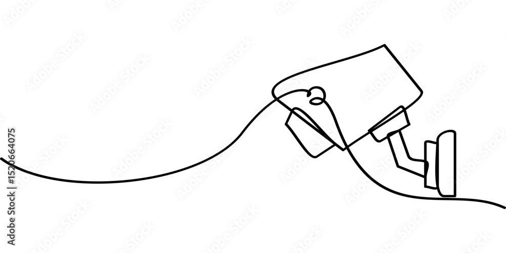 Obraz premium cctv symbol continuous line drawing. abstract line art illustration of surveillance camera