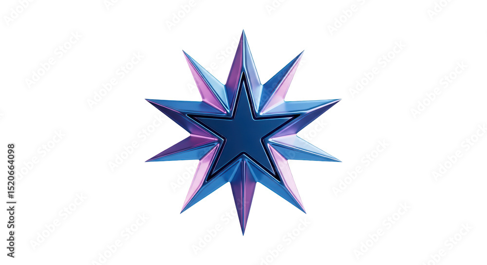 Eight pointed star symbol with gradient colors on black background vector design Eight pointed star symbol with gradient colors on black background vector design