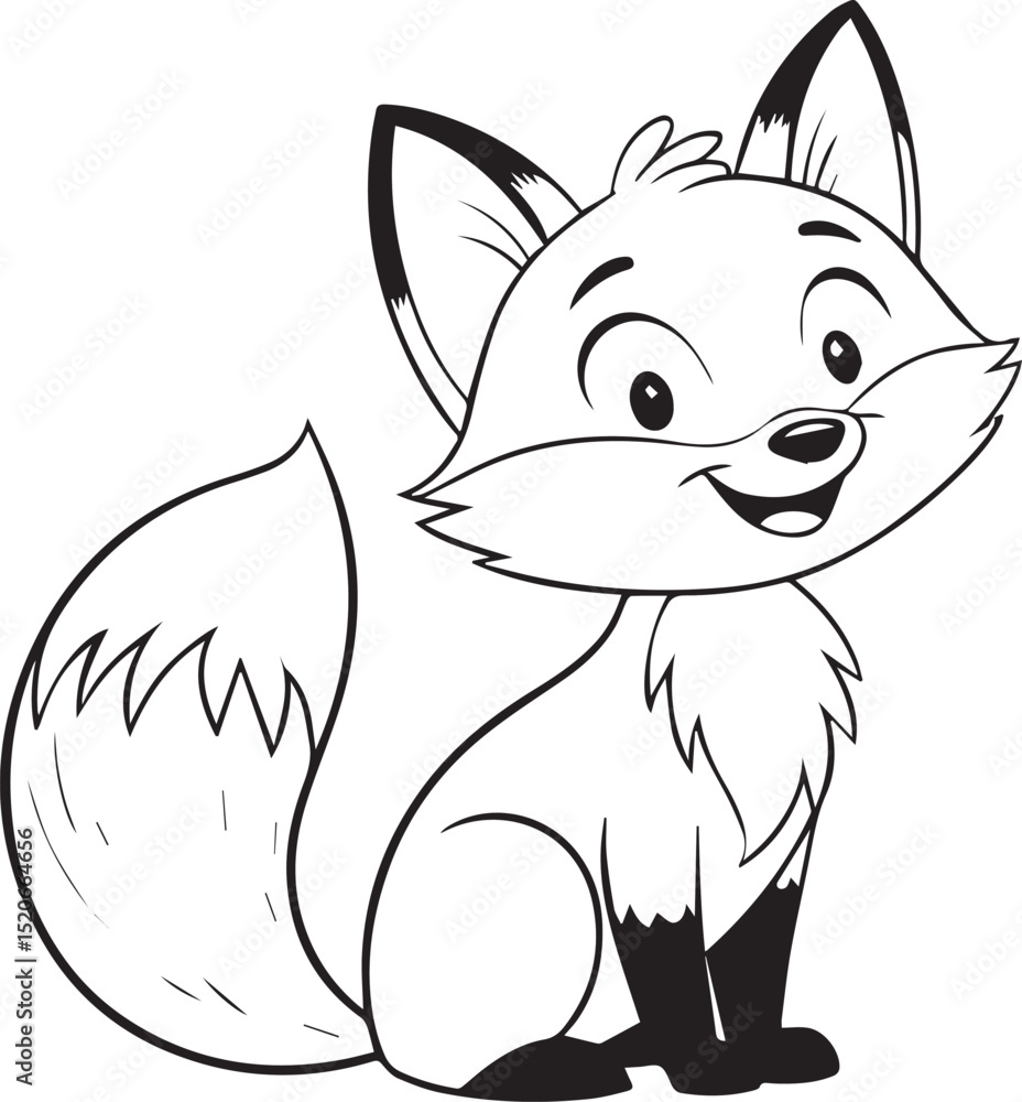 Obraz premium fox vector image Illustration Artwork,fox vector black and white