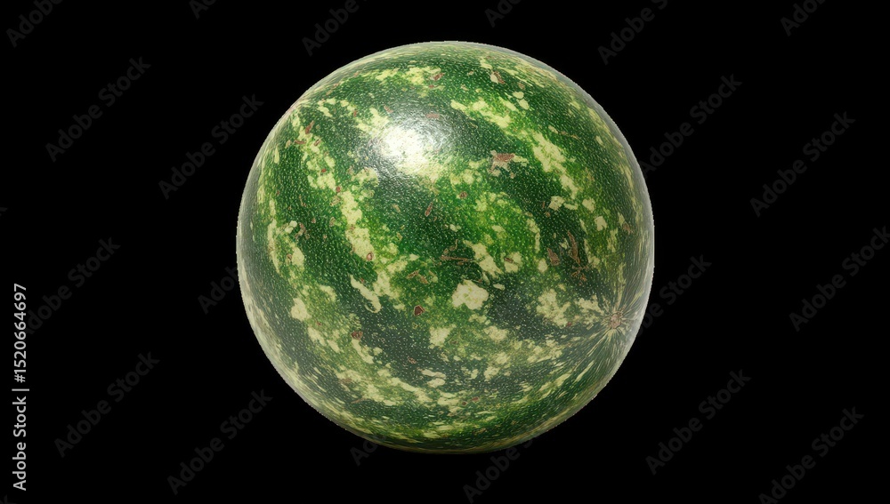 Obraz premium Round, green watermelon, patterned skin