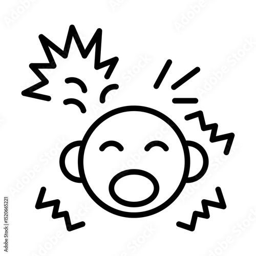 Tantrum Single Icon Child Emotional Outburst and Behavioral Expression