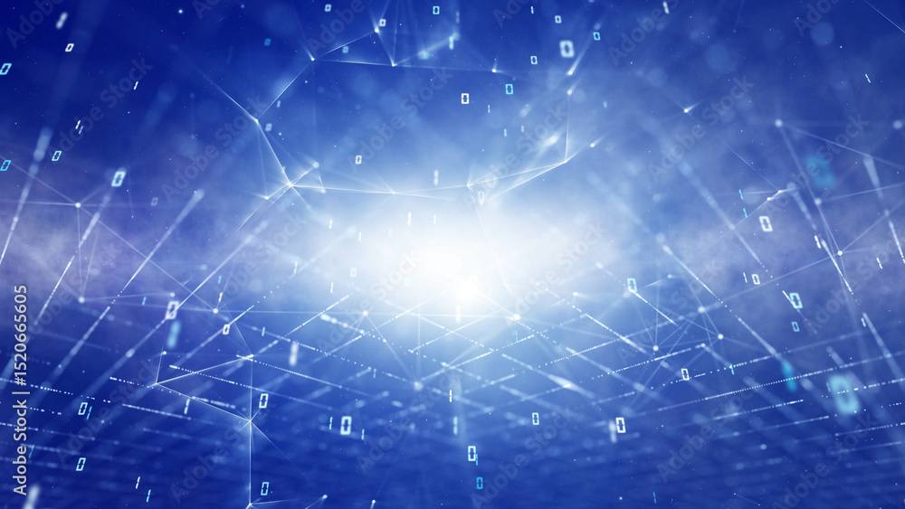 Digital computer network on bright shining blue background illustration. Digital computer network on bright shining blue background illustration.
