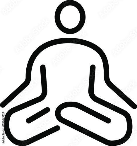Yoga position icon vector illustration for meditation mindfulness relaxation and wellness design