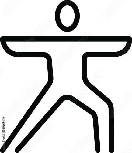 Yoga pose icon vector illustration for wellness meditation and fitness exercises and stretching routine