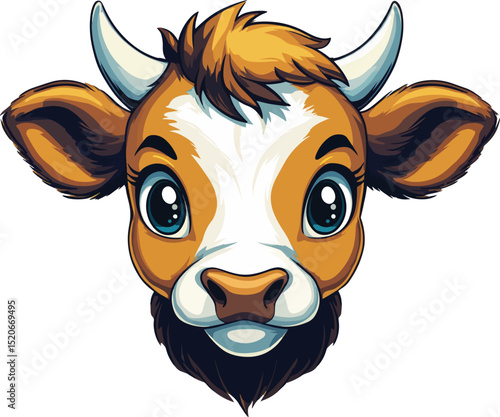 Adorable Calf Face with Bright Smile