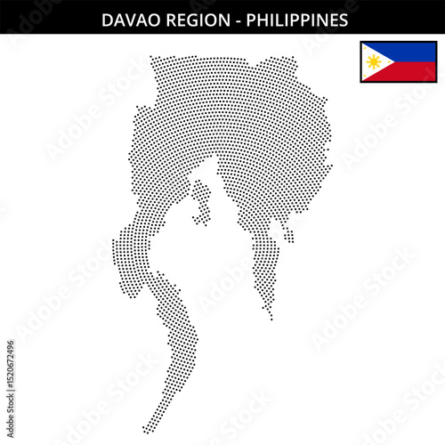 Small circular dotted map of davao-region in Philippines