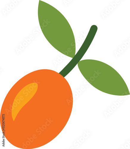sea buckthorn berry  vector icon on white 