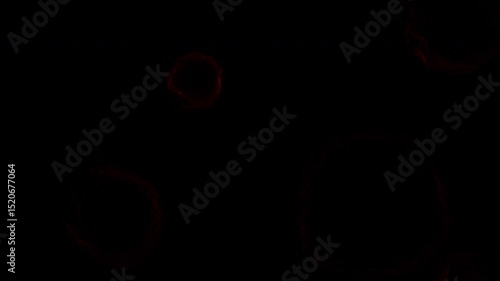 Dark Abstract Energy Rings with Red Plasma Glow