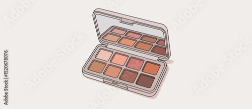 Open Eyeshadow Palette with Neutral Brown Tones