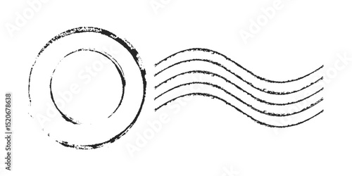 Postage stamp. Blank grunge postage postmark. Empty mail delivery template.