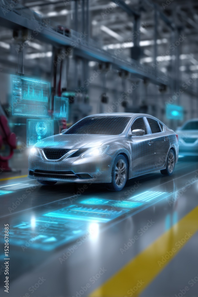 Fototapeta premium Exploring the Innovative Future of Robotics in Automotive Manufacturing and Production Efficiency