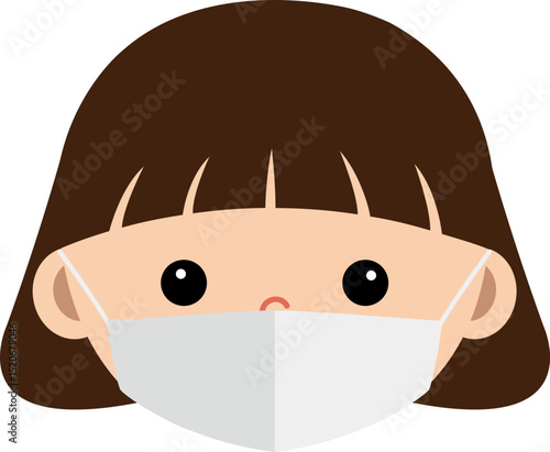 마스크를 한 여자 아이