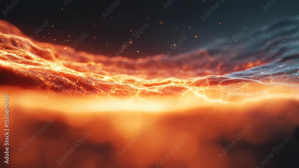 Glowing orange lava texture in abstract landscape Glowing orange lava texture in abstract landscape