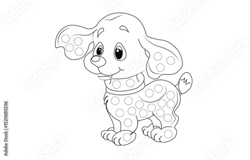 Cute Puppy Dog Dot Marker Coloring Pages, Markers Coloring Book for Toddlers, Art Paint Daubers Kids Activity Coloring Book, Puppy coloring book